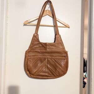 Elegant Brown Leather Tote Bag